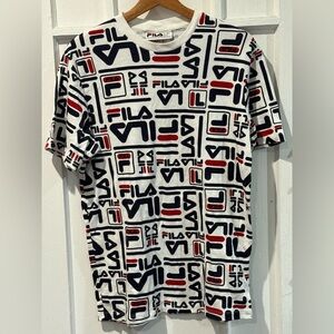 Fila Men's Short Sleeve Tee - White, Red, Black